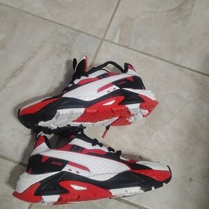Puma Kids' Red and White Sneakers